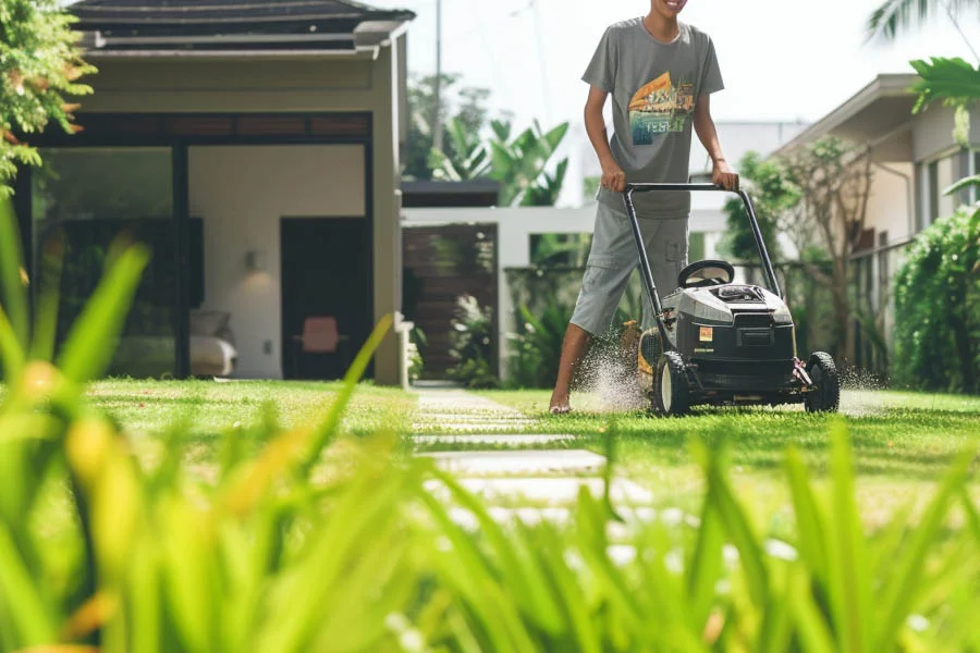 electric walk behind mower